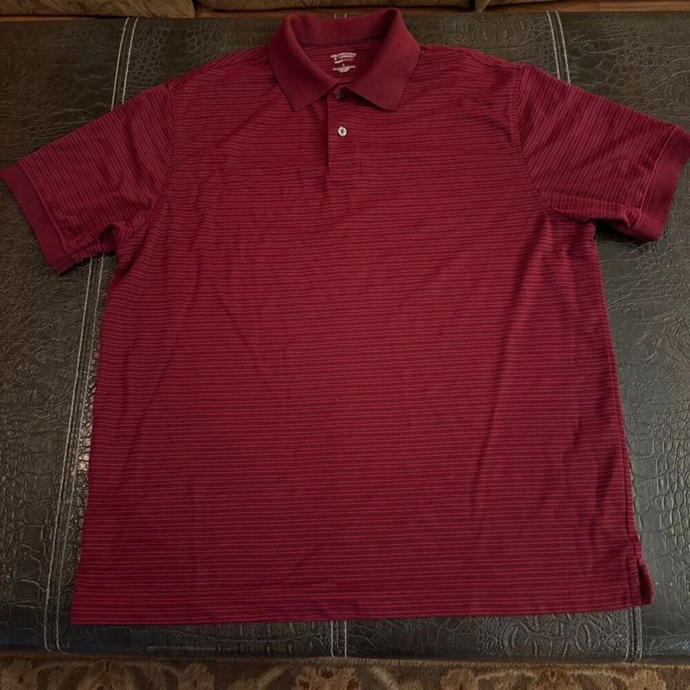 Roundtree & Yorke travelSMART Polo Shirt Size L Burgundy Golf